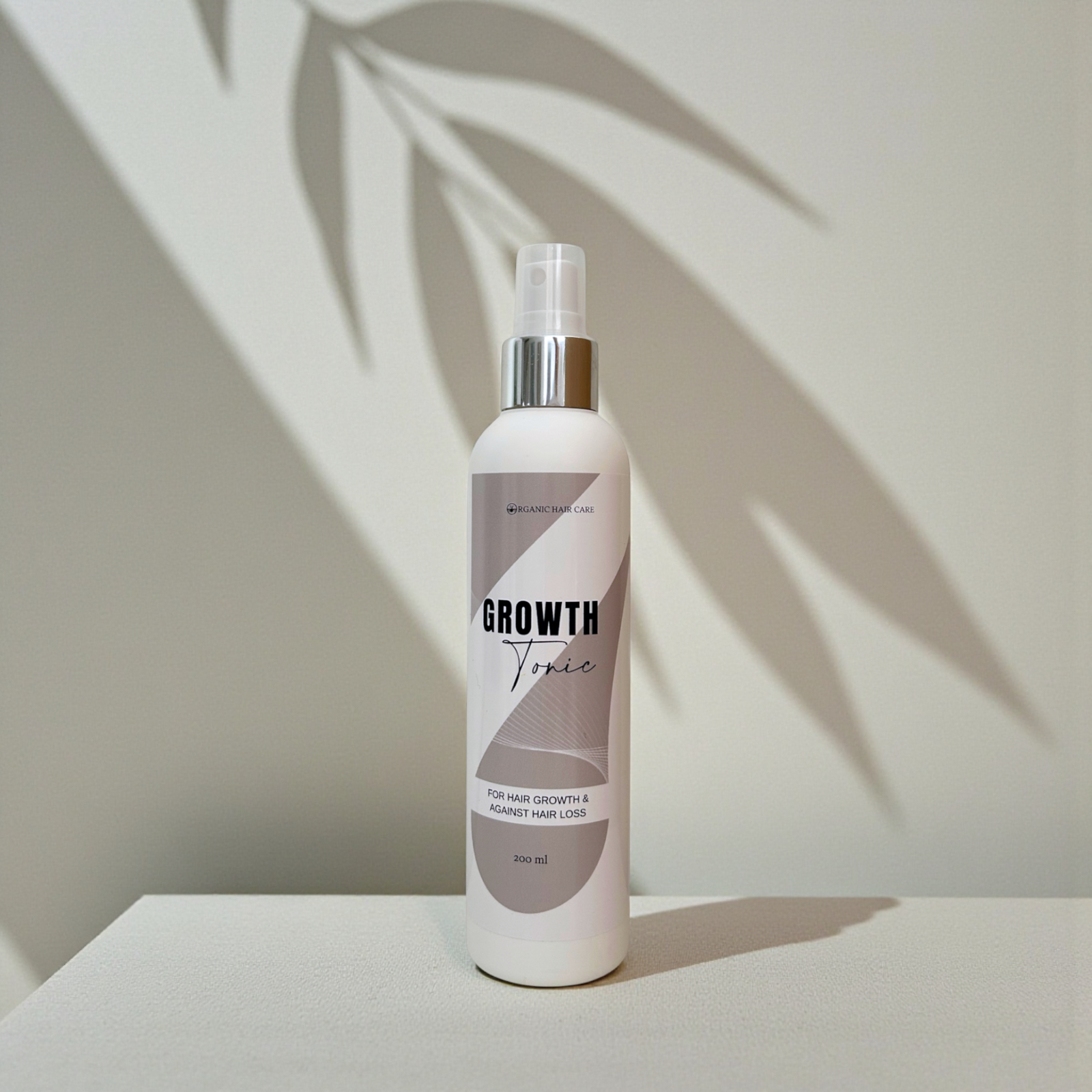 Bottle of Patea Botanica 'Growth tonic' on a neutral background