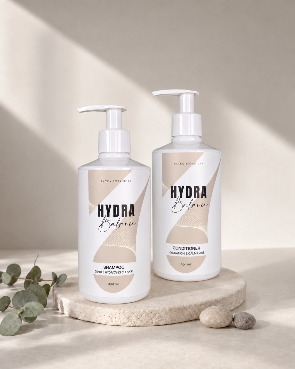 The Dew of Patea Ritual set: Hydra Balance Shampoo 290 ml and Conditioner 290 ml.